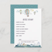 Hot Air Ballon Party wenst Baby Advice Kaart (Voorkant / Achterkant)