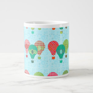 Hot-Air ballon  Pattern Illustratie Grote Koffiekop