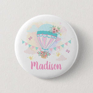 Hot-Air-ballon Pinback-Button Ronde Button 5,7 Cm