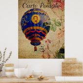 Hot Air Ballon  Poster Frans Briefkaart (Keuken)
