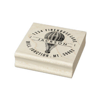  Hot Air Ballon Return Address Stamp Rubberstempel