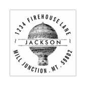 Hot Air Ballon Return Address Stamp Rubberstempel (Afrduk)