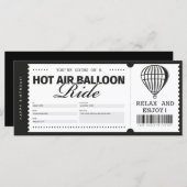 Hot-Air ballon Ride Ticket Gift Voucher (Voorkant / Achterkant)