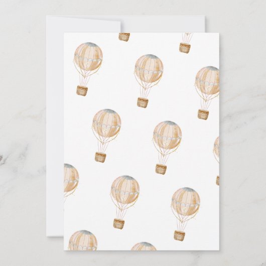 Hot Air ballon roze Boho 1 verjaardag Kaart (Achterkant)