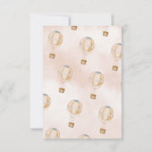 Hot Air ballon roze Boho 1 verjaardag Kaart (Achterkant)