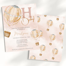 Hot Air ballon roze boho Baby shower