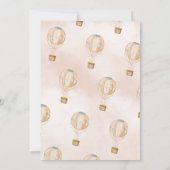 Hot Air ballon roze boho Baby shower Kaart (Achterkant)