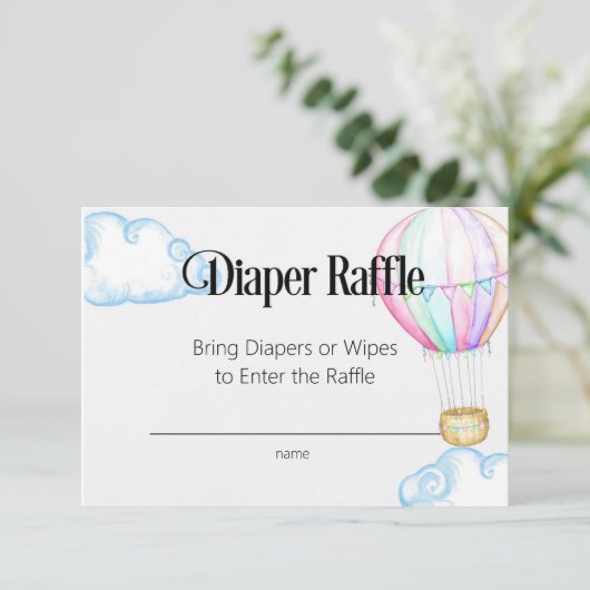 Hot-Air ballon roze, lichte Kaart (Staand voorkant)