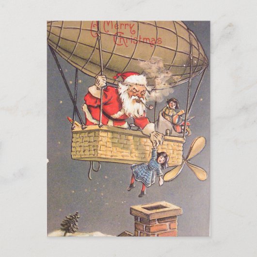 Hot Air ballon Santa Claus  Briefkaart (Voorkant)