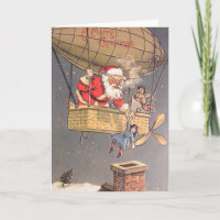 Hot Air ballon Santa Claus Wenskaart