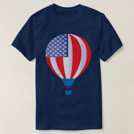 Hot Air Ballon shirt American Flag Hot Air B (Design voorkant)