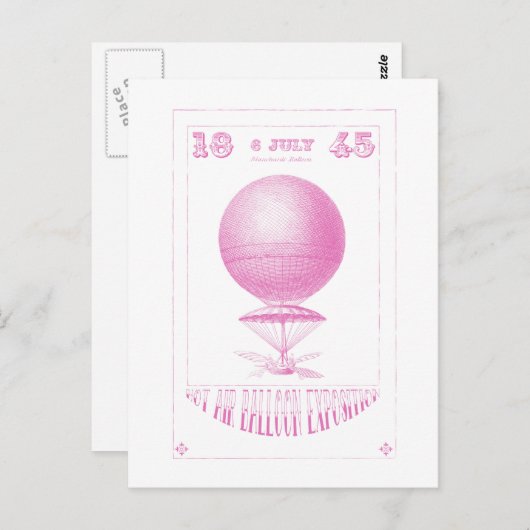 Hot Air Ballon Steampunk briefkaarten (Voorkant / Achterkant)