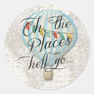 Hot Air Ballon Sticker Map Oh de plekken waar hij 