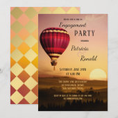 Hot Air Ballon Sunset Verloving Uitnodiging (Voorkant / Achterkant)