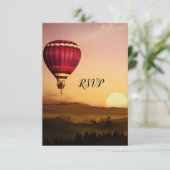 Hot Air ballon Sunset Weddenschap RSVP-kaart Kaart (Staand voorkant)