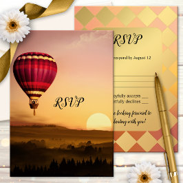 Hot Air ballon Sunset Weddenschap RSVP-kaart Kaart