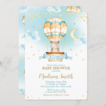 Hot Air ballon Teddy Bear Baby shower Boy