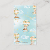 Hot Air ballon Teddy Bear Boy brengt boek mee Informatiekaartje (Achterkant)