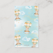 Hot Air ballon Teddy Bear Boy Diaper Raffle Informatiekaartje (Achterkant)