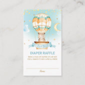Hot Air ballon Teddy Bear Boy Diaper Raffle Informatiekaartje (Voorkant)