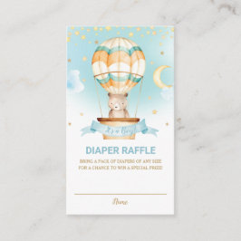 Hot Air ballon Teddy Bear Boy Diaper Raffle Informatiekaartje