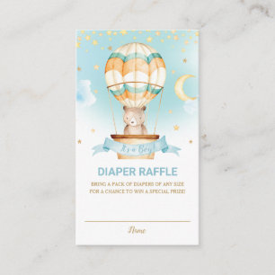 Hot Air ballon Teddy Bear Boy Diaper Raffle Informatiekaartje