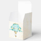 Hot Air ballon Turquoise Gold Yellow Roses Bedankdoosjes (Geopend)