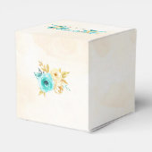 Hot Air ballon Turquoise Gold Yellow Roses Bedankdoosjes (Achterkant)