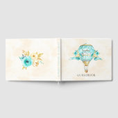 Hot Air ballon Turquoise Gold Yellow Roses Gastenboek (Volledig)