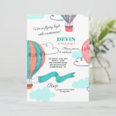 Hot Air Ballon Uitnodiging (Staand voorkant)