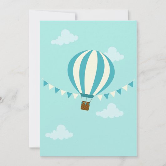 Hot Air ballon, uitnodiging voor 1 januari (Achterkant)