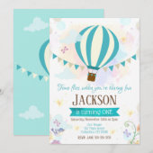 Hot Air ballon, uitnodiging voor 1 januari (Voorkant / Achterkant)
