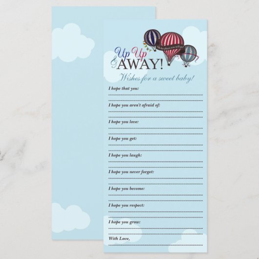 Hot-air ballon - Vernis voor geheugennotitie voor  (Voorkant / Achterkant)