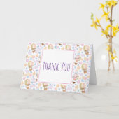 Hot Air ballon Waterverf Patroon Dank u Kaart (Gele Bloem)