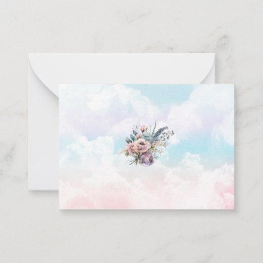 Hot Air Ballon Waterverf roze lila goud dank Notitiekaartje (Achterkant)