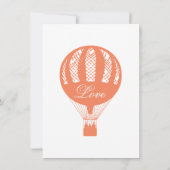  Hot Air Ballon Wedding Invitation Coral Kaart (Achterkant)