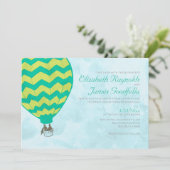 Hot Air Ballon Wedding Invitations Kaart (Staand voorkant)