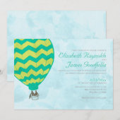 Hot Air Ballon Wedding Invitations Kaart (Voorkant / Achterkant)