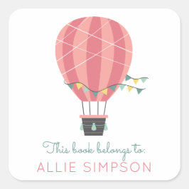 Hot-Air ballonbibliotheekbalkplaat Sticker