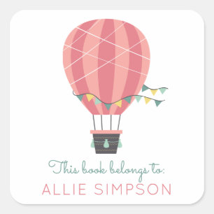Hot-Air ballonbibliotheekbalkplaat Sticker