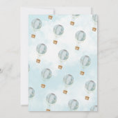 Hot Air ballonblauw, eerste uitnodiging (Achterkant)