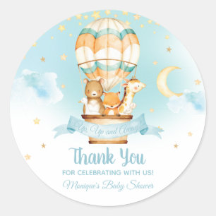 Hot Air ballondieren Baby shower Baby Boy Favor Ronde Sticker