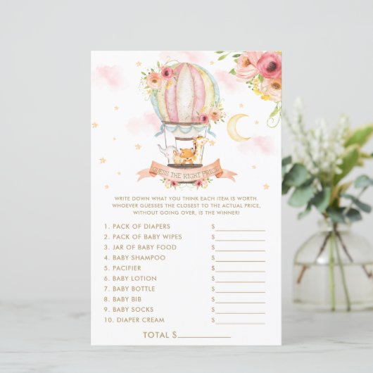 Hot-Air ballondieren raden het juiste prijsspel (Staand voorkant)