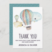 Hot-Air-ballonfeest in Blauw Hartelijk dank Kaart (Voorkant / Achterkant)