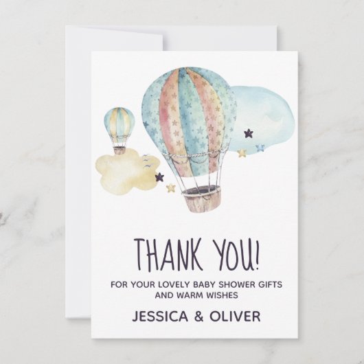 Hot-Air-ballonfeest in Blauw Hartelijk dank Kaart (Voorkant)