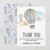 Hot-Air-ballonfeest in Blauw Hartelijk dank Kaart (Voorkant / Achterkant)