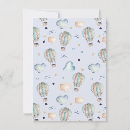 Hot-Air-ballonfeest in Blauw Hartelijk dank Kaart (Achterkant)