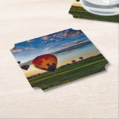 Hot-Air-ballonfestival in een prachtige Cloudy Sky Kartonnen Onderzetters (Gekanteld)