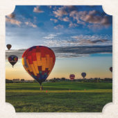Hot-Air-ballonfestival in een prachtige Cloudy Sky Kartonnen Onderzetters (Voorkant)