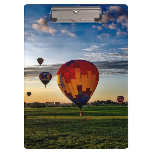 Hot-Air-ballonfestival in een prachtige Cloudy Sky Klembord (Voorkant)